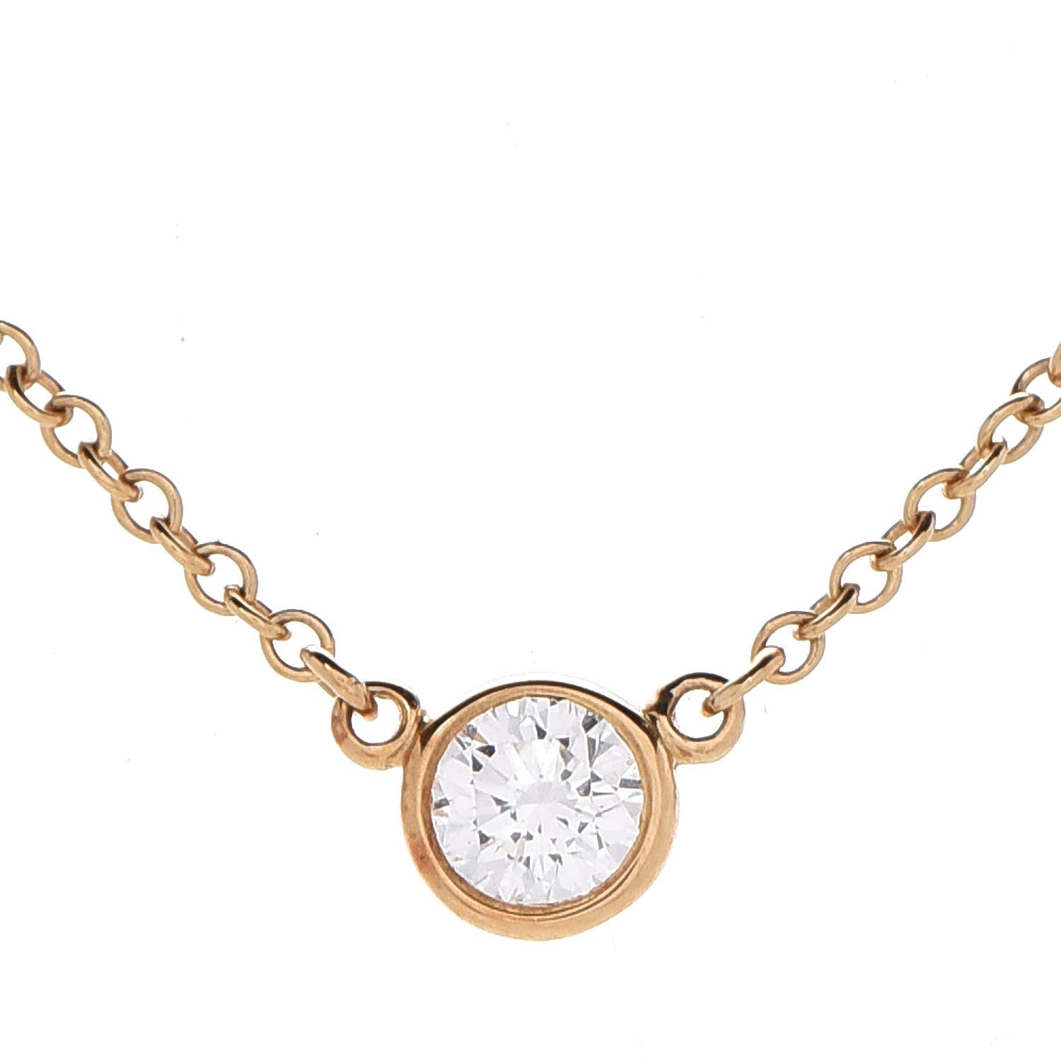 Tiffany 18K Yellow Gold Diamond .25ct Elsa Peretti Diamonds by the Yard Pendant Necklace 4 of 18