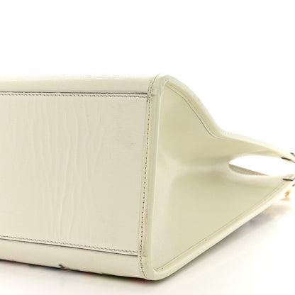 Gucci New Shangai Calfskin Tiger Savanah Textured Calfskin Medium Tote Chalky White Multicolor 10 of 20