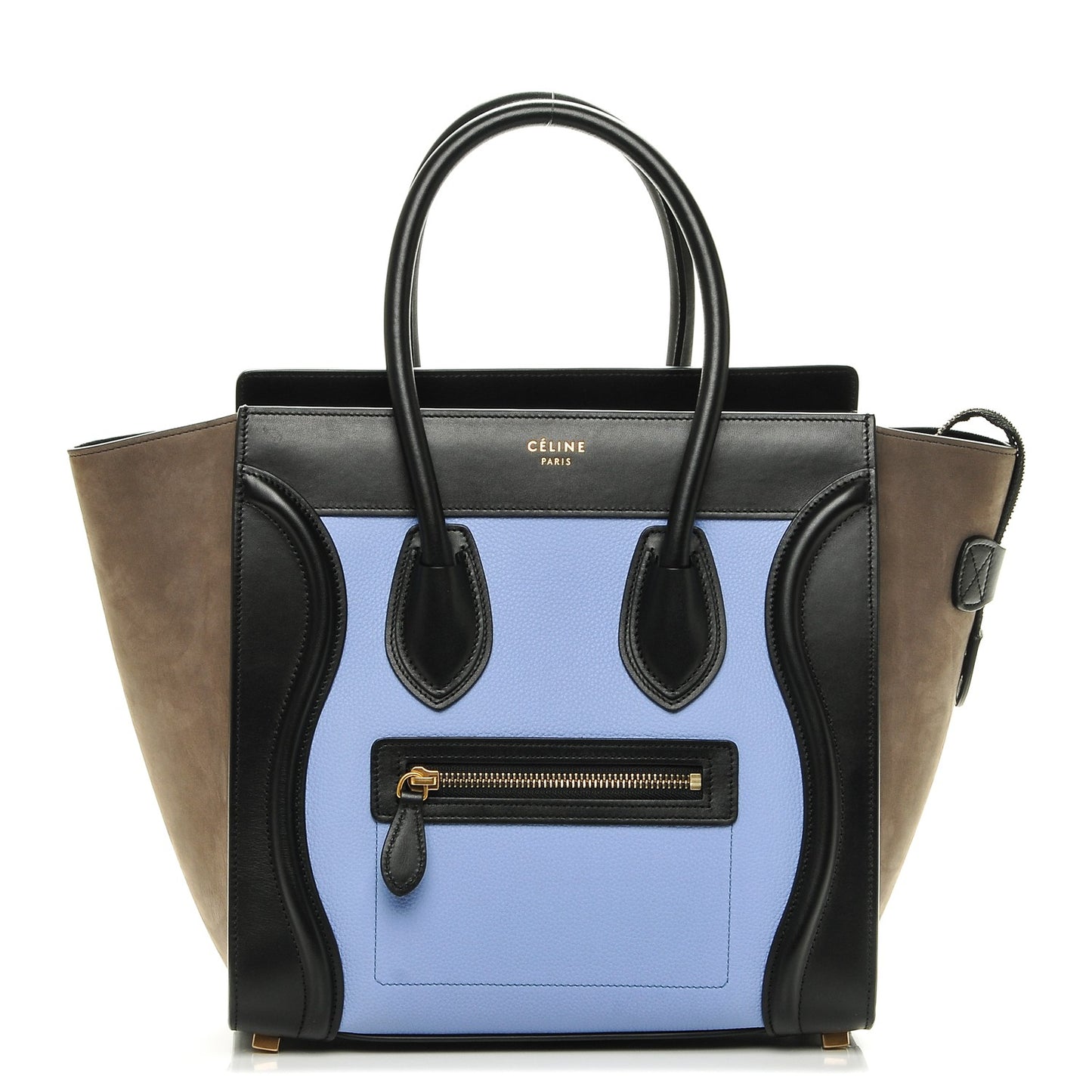 Baby Grained Calfskin Nubuck Micro Tri-Color Luggage Porcelain
