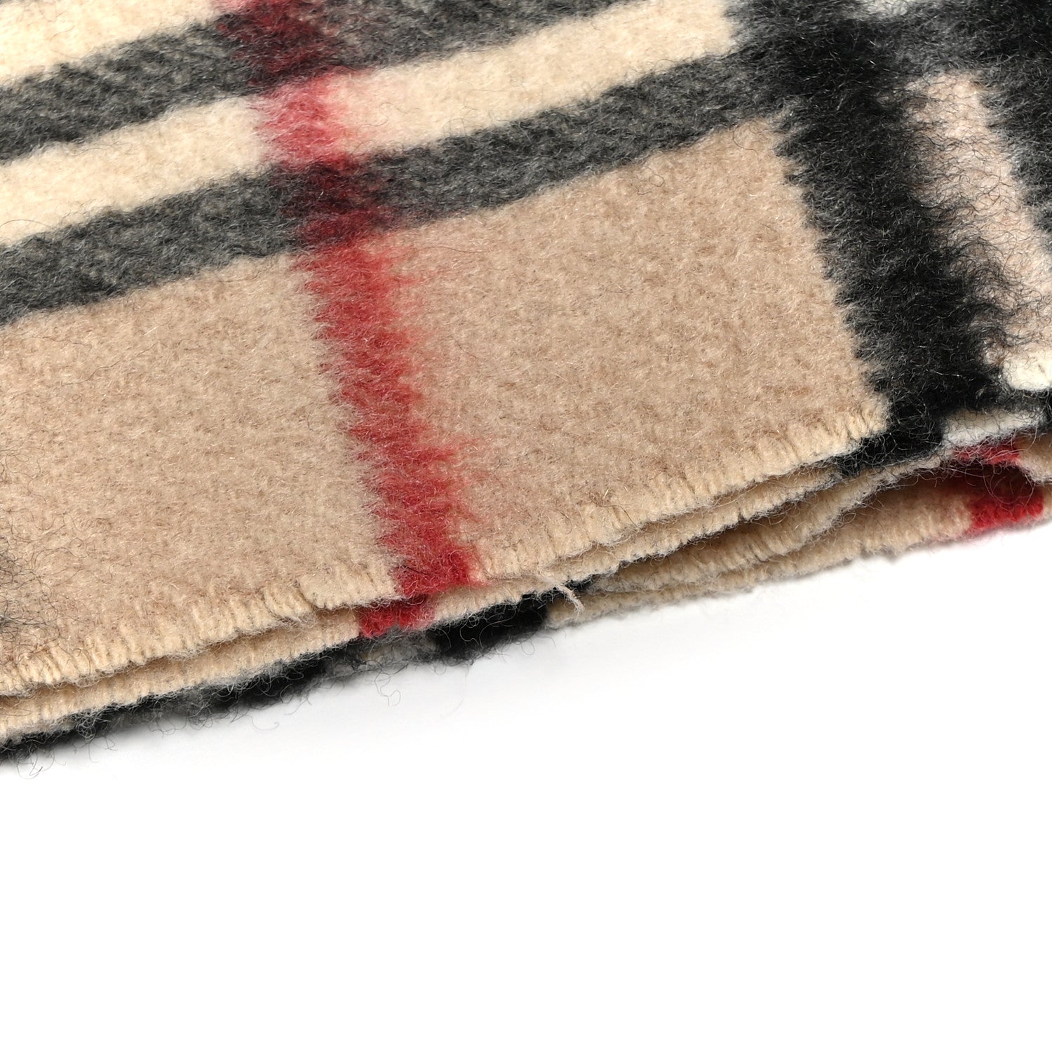 Burberry Cashmere Check Fringe Scarf Archive Beige 4 of 4