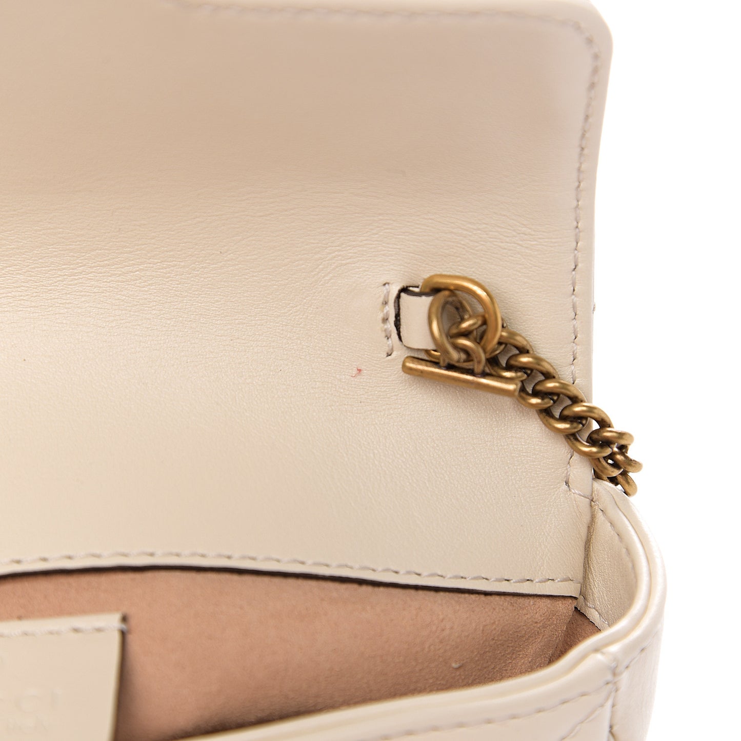 Calfskin Matelasse Super Mini GG Marmont Shoulder Bag White