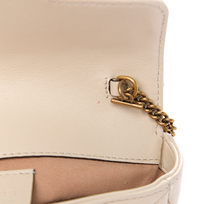 Gucci Calfskin Matelasse Super Mini GG Marmont Shoulder Bag White 7 of 10