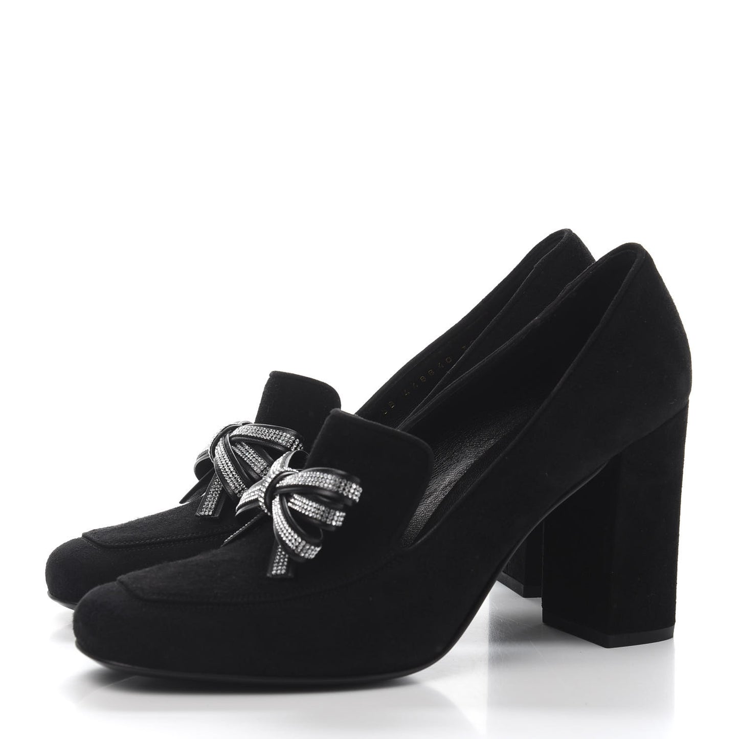 Kid Scamosciato Crystal Bow Pumps 39 Black