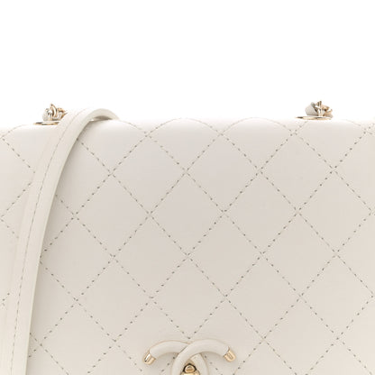 Chanel Calfskin Stitched Small Covered CC Flap Bag White 8 of 13
