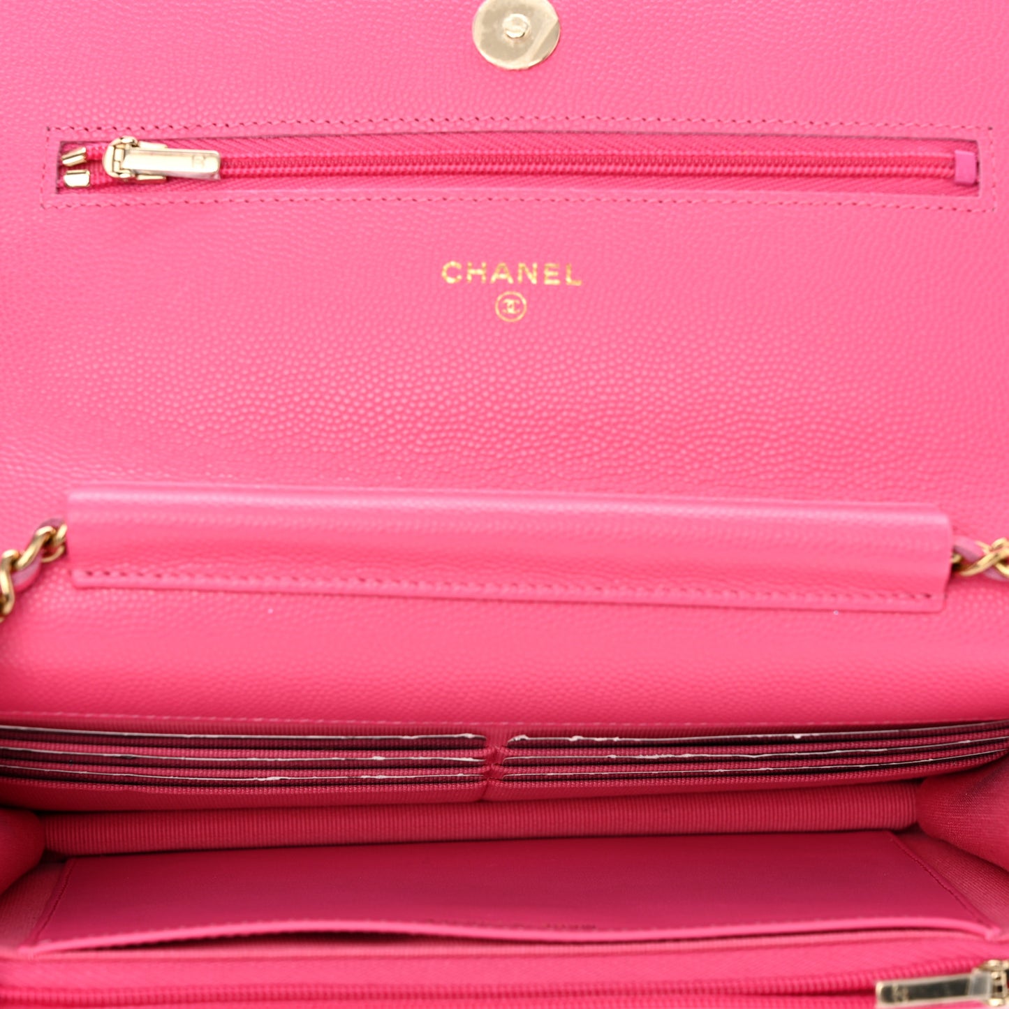 Caviar Quilted Wallet On Chain WOC Rose