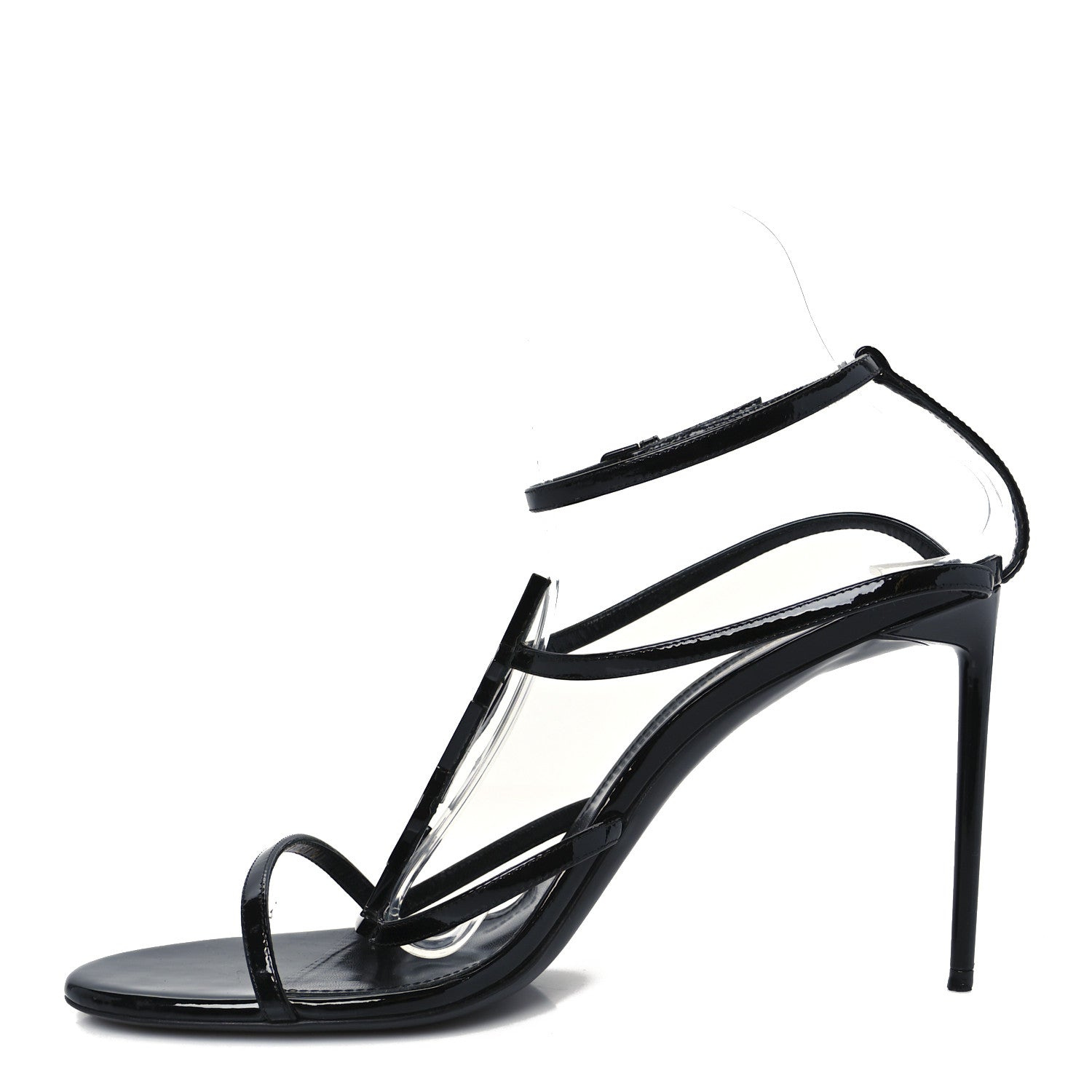 Saint Laurent Patent Cassandra 95 Sandals 41.5 Black 1 of 10