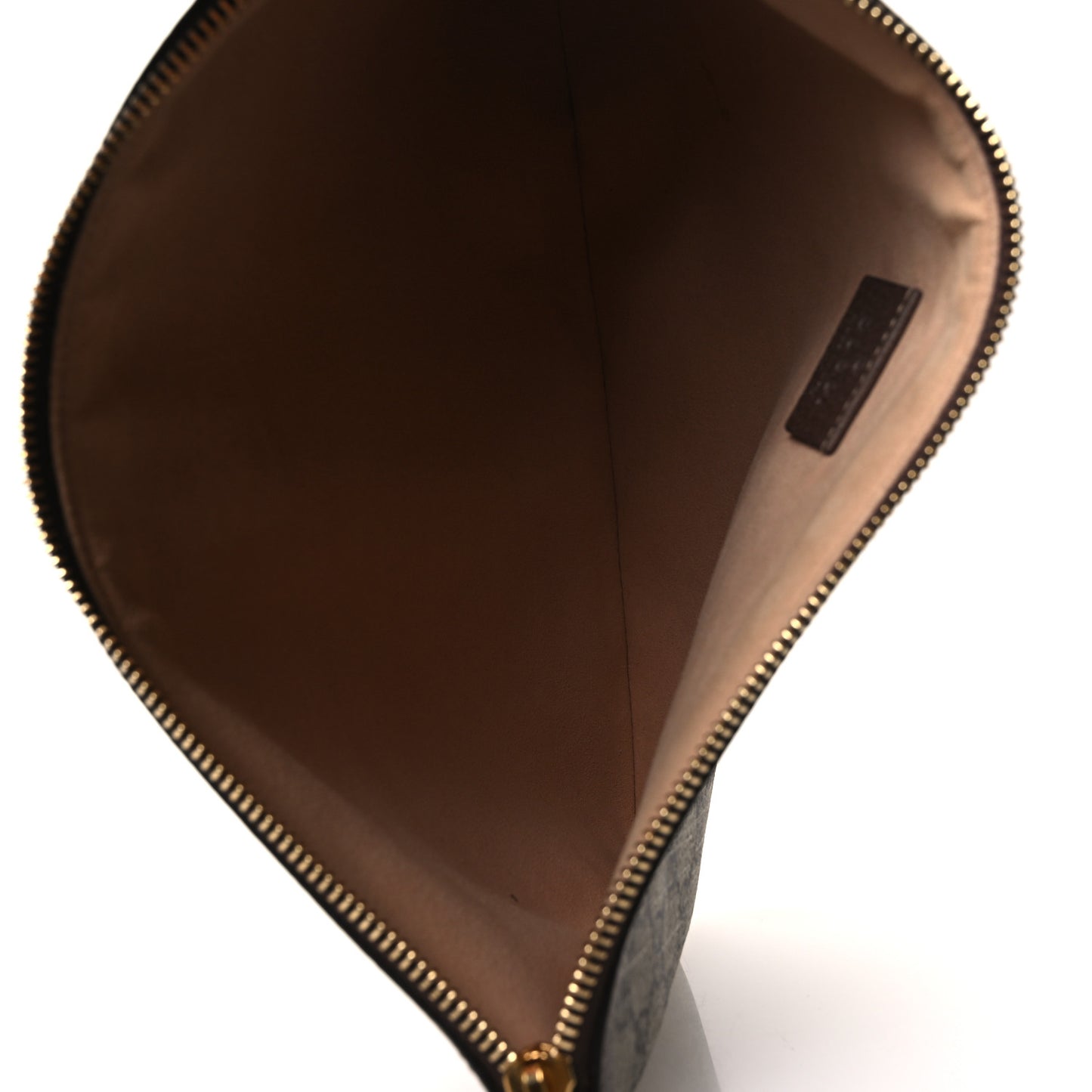 GG Supreme Monogram Large Ophidia Pouch Clutch Brown