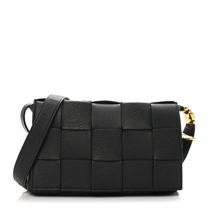 Bottega Veneta Grained Calfskin Maxi Intrecciato Cassette Crossbody Bag Black 1 of 9