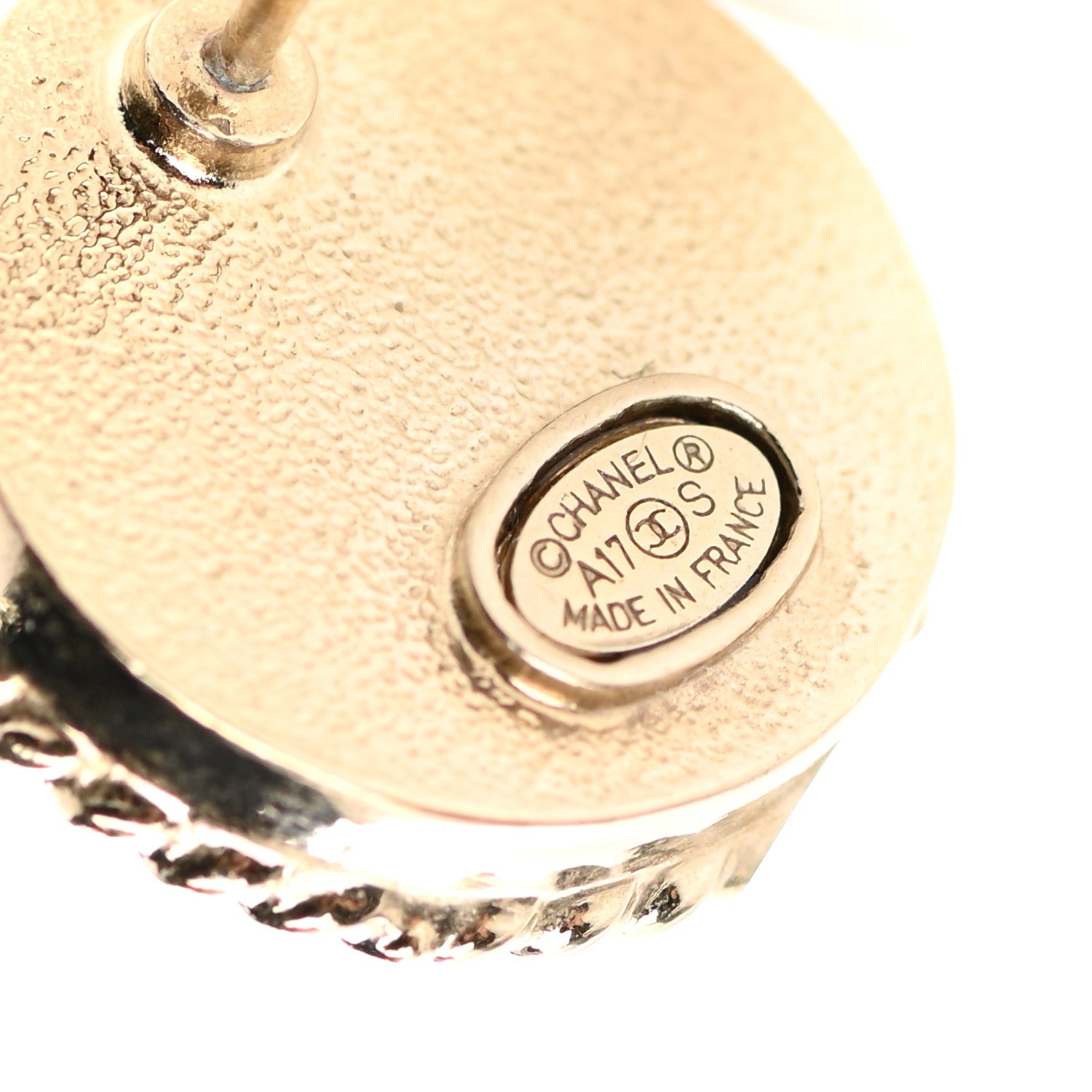 Chanel Twisted CC Round Earrings Gold Silver 5 of 5