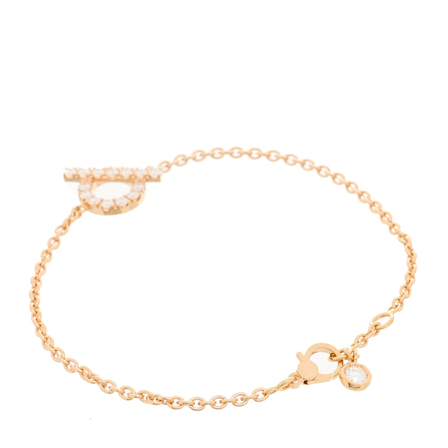 Hermes 18K Rose Gold Diamond Finesse Bracelet ST 2 of 3
