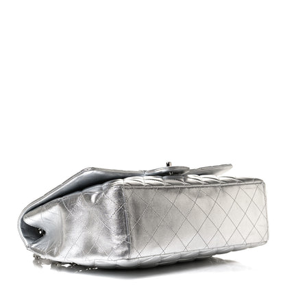 Chanel Metallic Lambskin Quilted Maxi Single Flap Silver 4 of 12