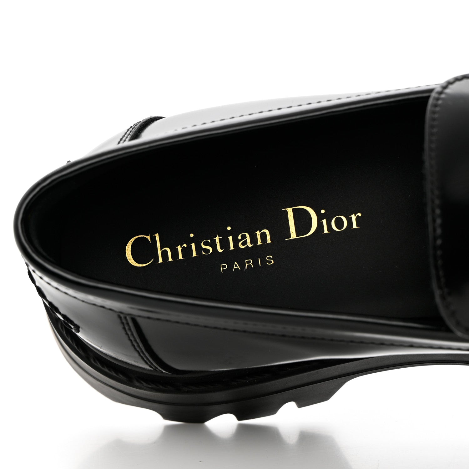 Christian Dior Brushed Calfskin Dior Code Lug Sole 15mm Loafers 37 Black 7 of 14