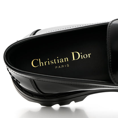 Christian Dior Brushed Calfskin Dior Code Lug Sole 15mm Loafers 37 Black 7 of 14