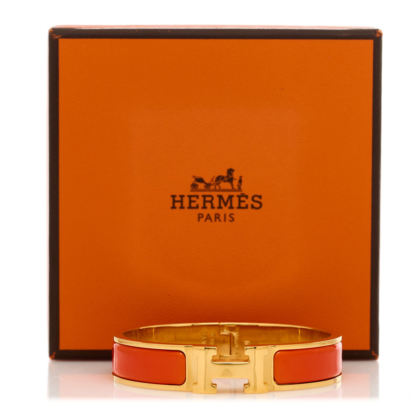 Enamel Narrow Clic Clac H Bracelet PM Orange