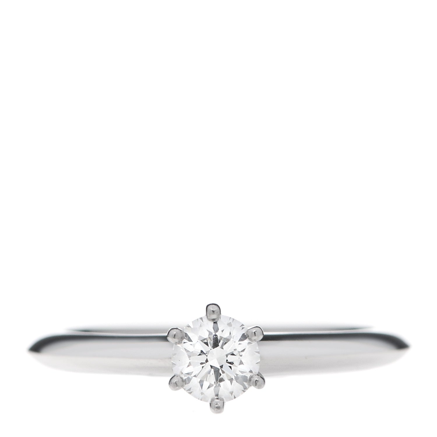 Tiffany Platinum Diamond .34ct Solitaire Engagement Ring 51 5.75 1 of 5