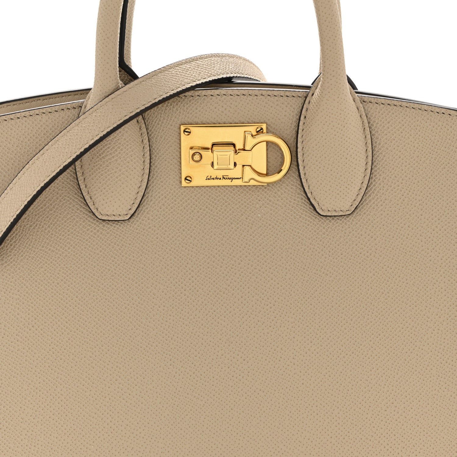 Salvatore Ferragamo Calfskin Small The Studio Box Bag Daino 7 of 10
