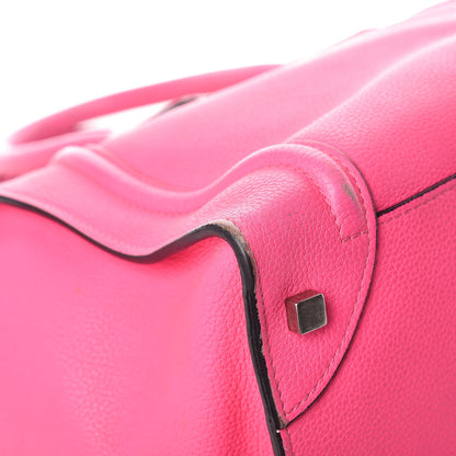 Celine Drummed Calfskin Mini Luggage Fluo Pink 14 of 20