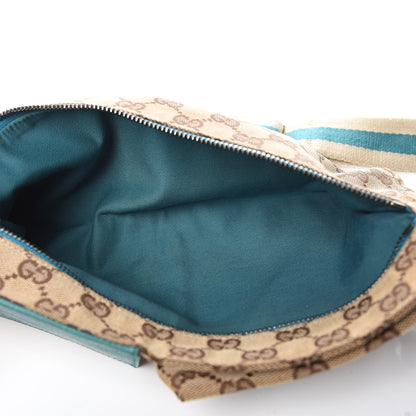 Gucci GG Monogram Web Double Pocket Belt Bag Turquoise 5 of 17