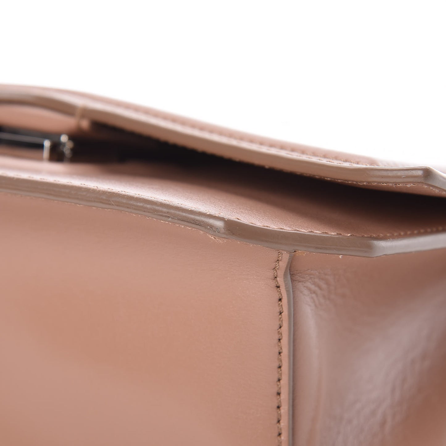 Calfskin Bow Cut Chain Wallet Old Pink