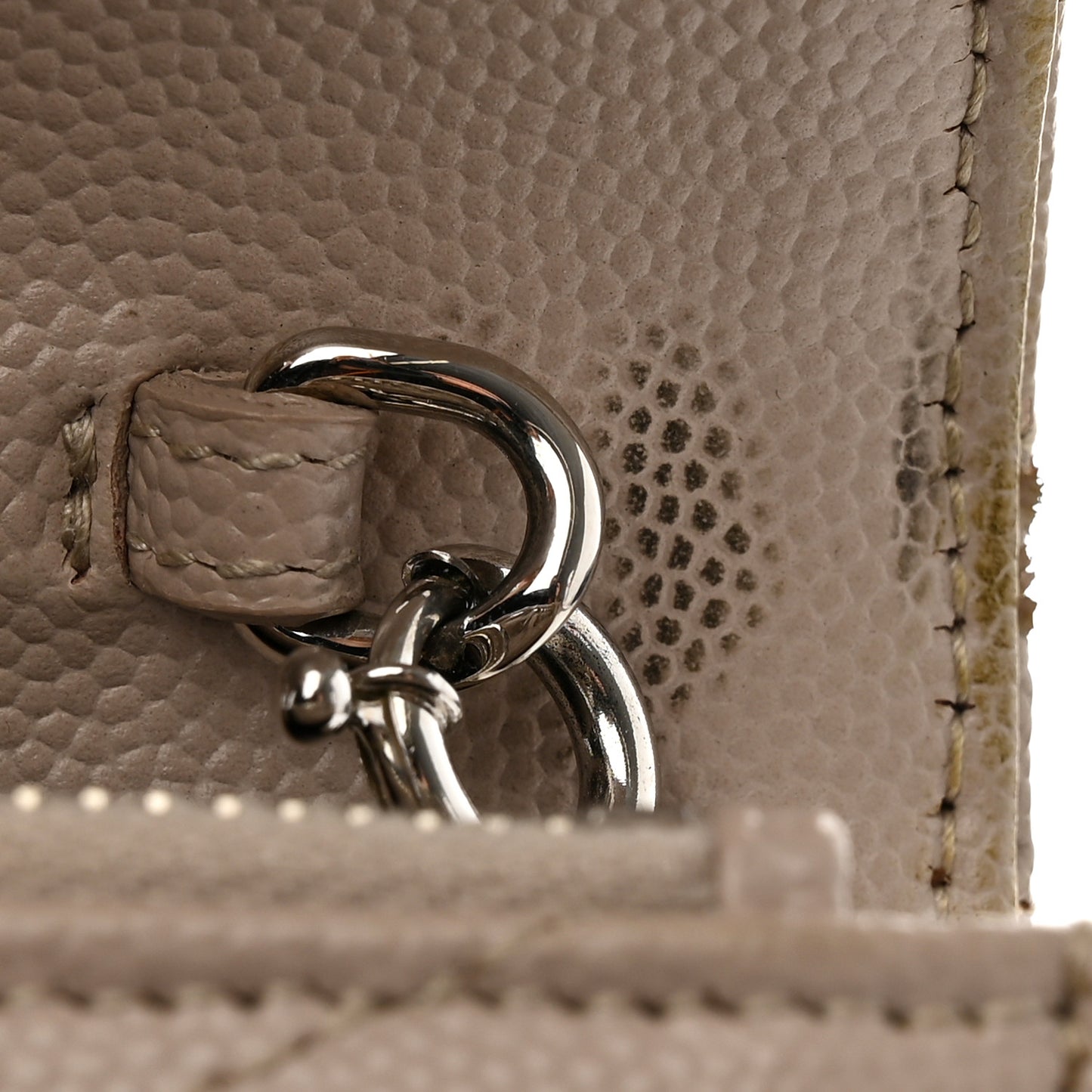 Grain De Poudre Matelasse Chevron Monogram Envelope Chain Wallet Dark Beige