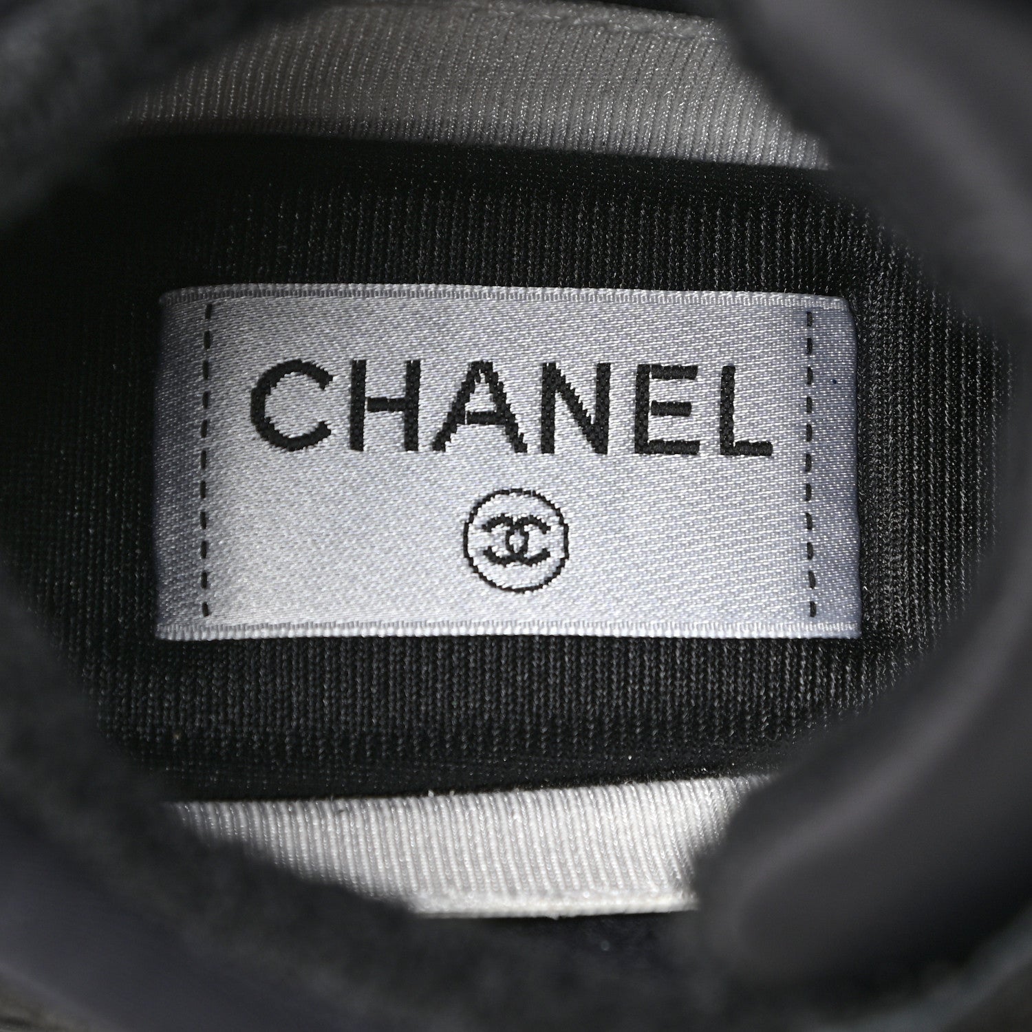 Chanel Nylon Calfskin Suede Calfskin CC Sneakers 39.5 Black 6 of 14