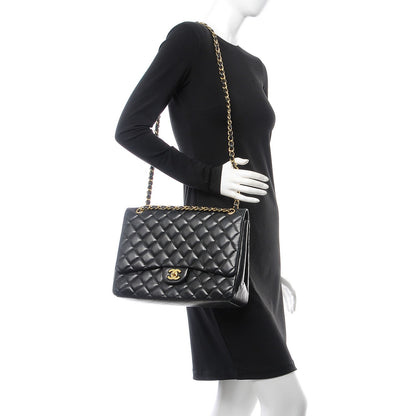 Chanel Lambskin Quilted Maxi Single Flap Black 2 of 11