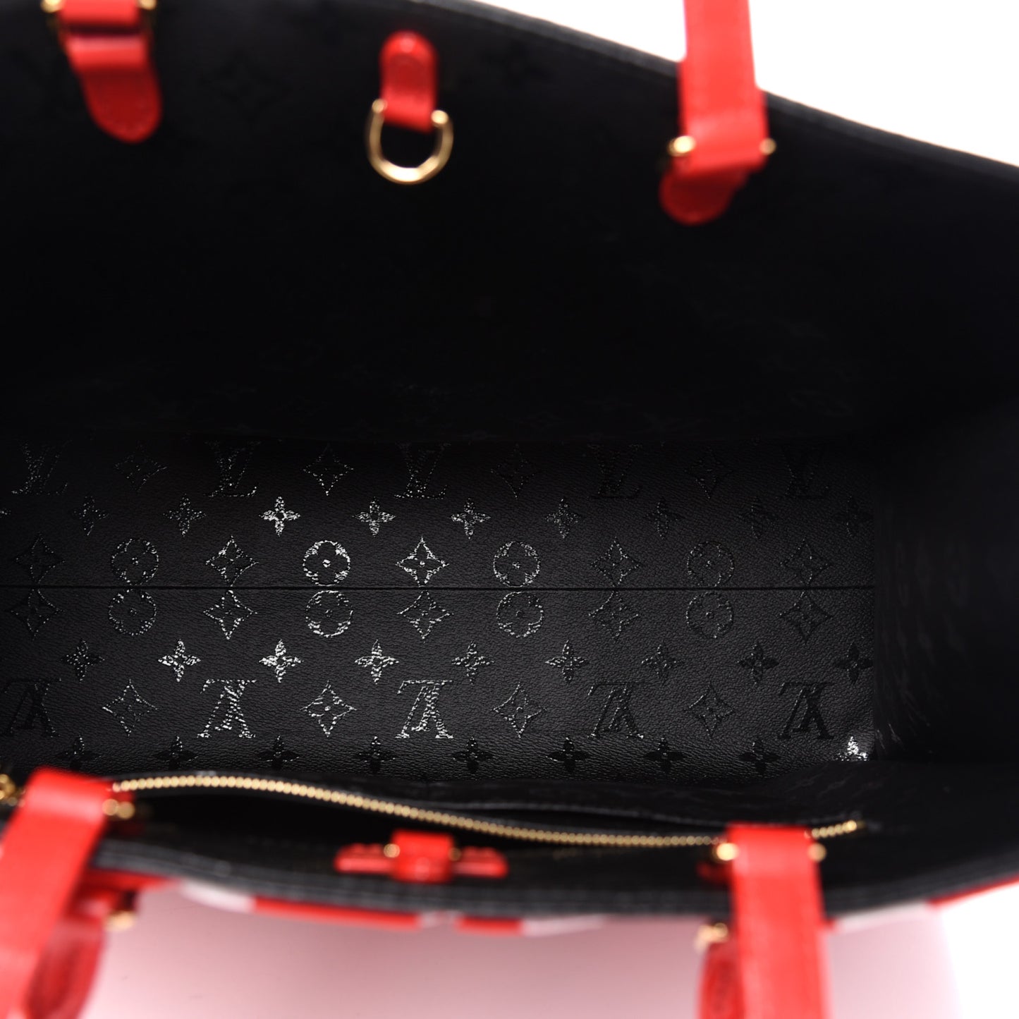 X UF Tufted Monogram Onthego GM Black Red