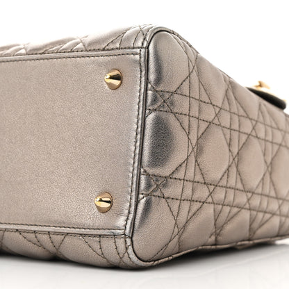 Christian Dior Metallic Lambskin Cannage Medium Lady Dior Bronze 10 of 10