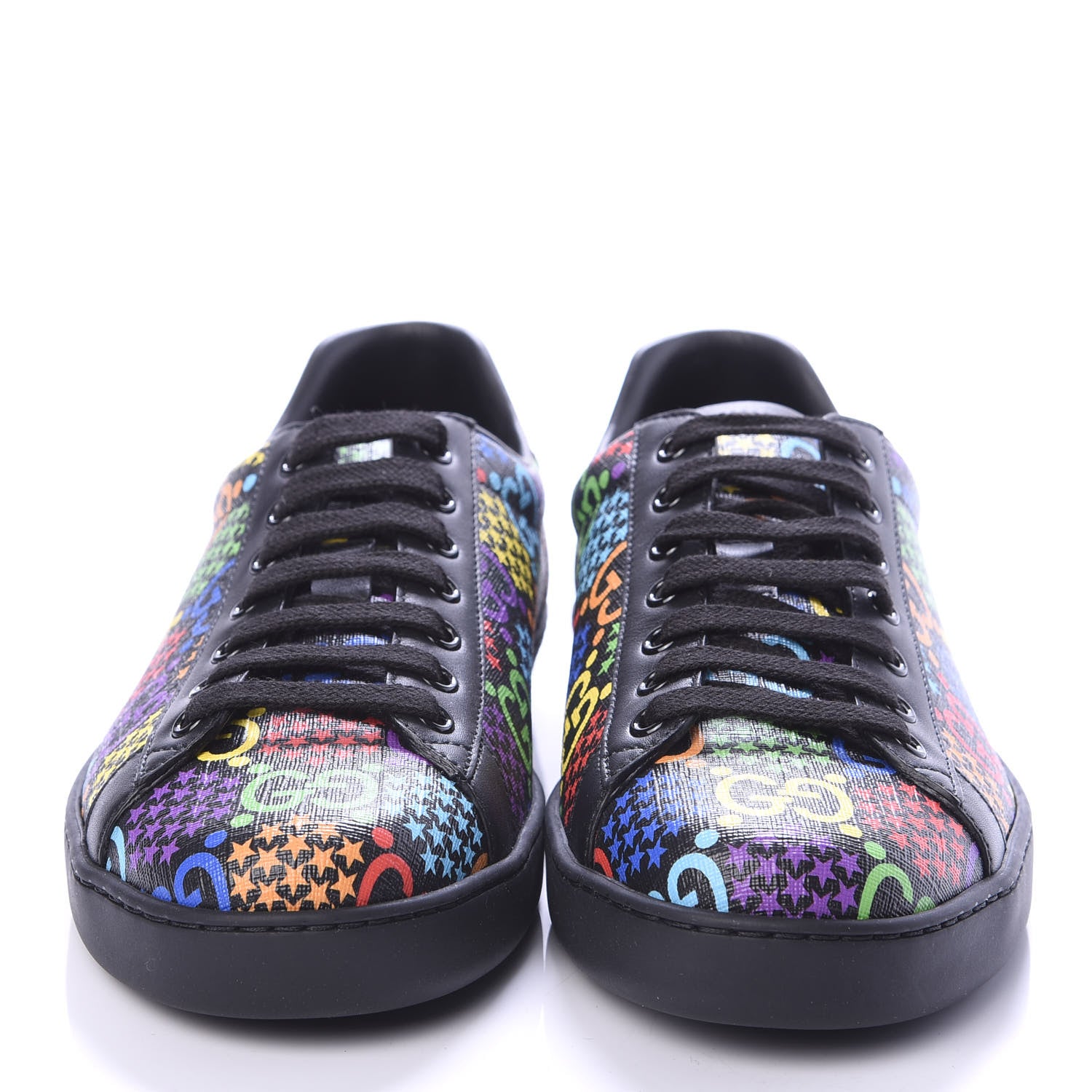 Gucci GG Supreme Monogram Psychedelic Mens Ace Sneakers 7 Black Multicolor 2 of 8