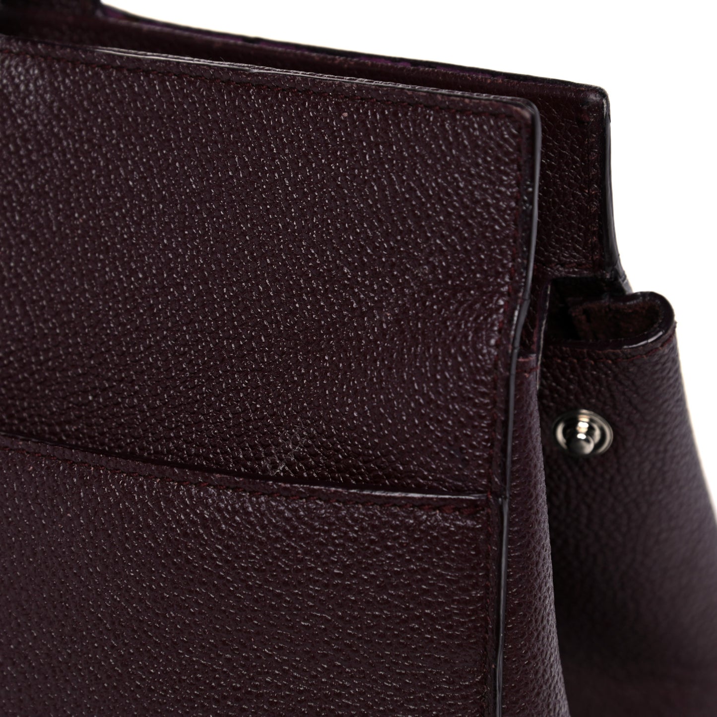 Grained Calfskin Medium Cabas Rive Gauche Amaranto