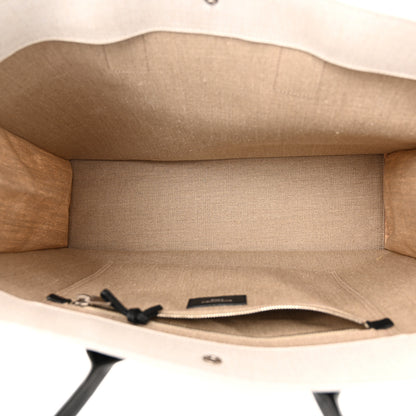 Saint Laurent Linen Calfskin Rive Gauche Tote Optic White 5 of 9