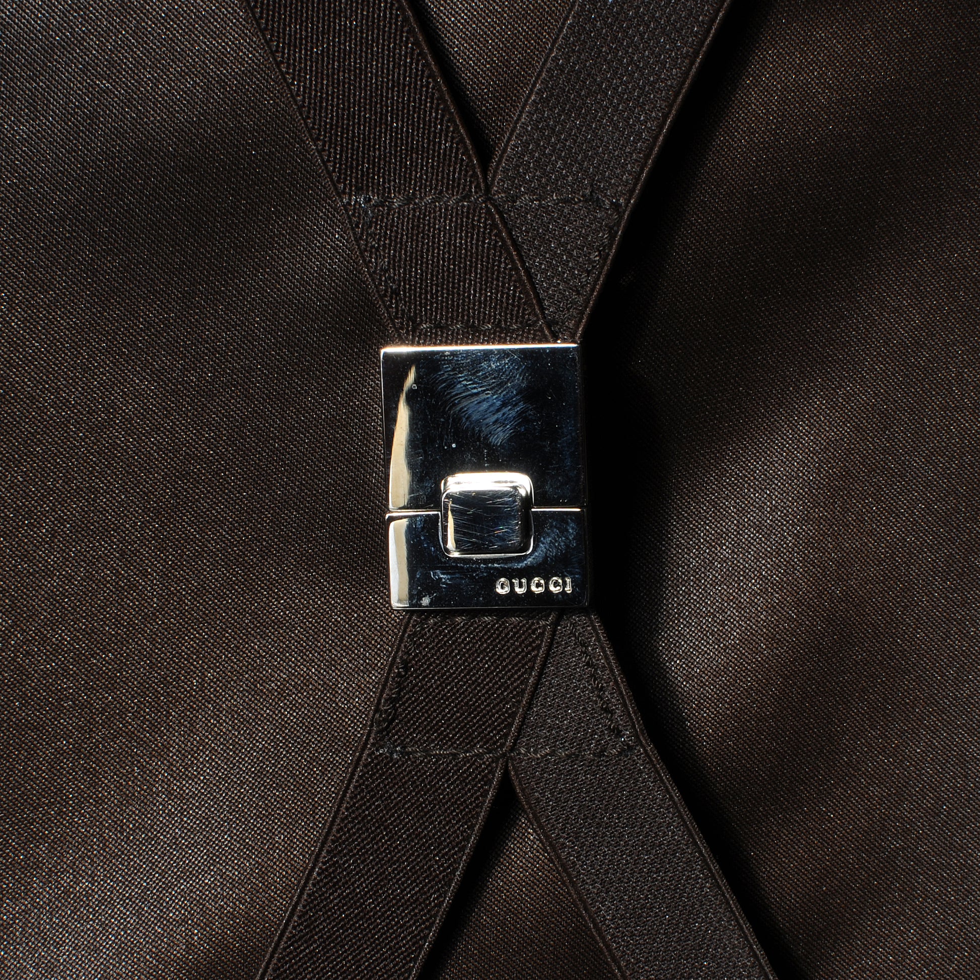 Gucci Nylon Monogram Medium Lightweight Suitcase Luggage Brown 9 of 11