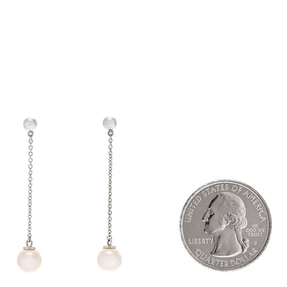 Tiffany Sterling Silver Pearl Ziegfeld Drop Earrings 2 of 4