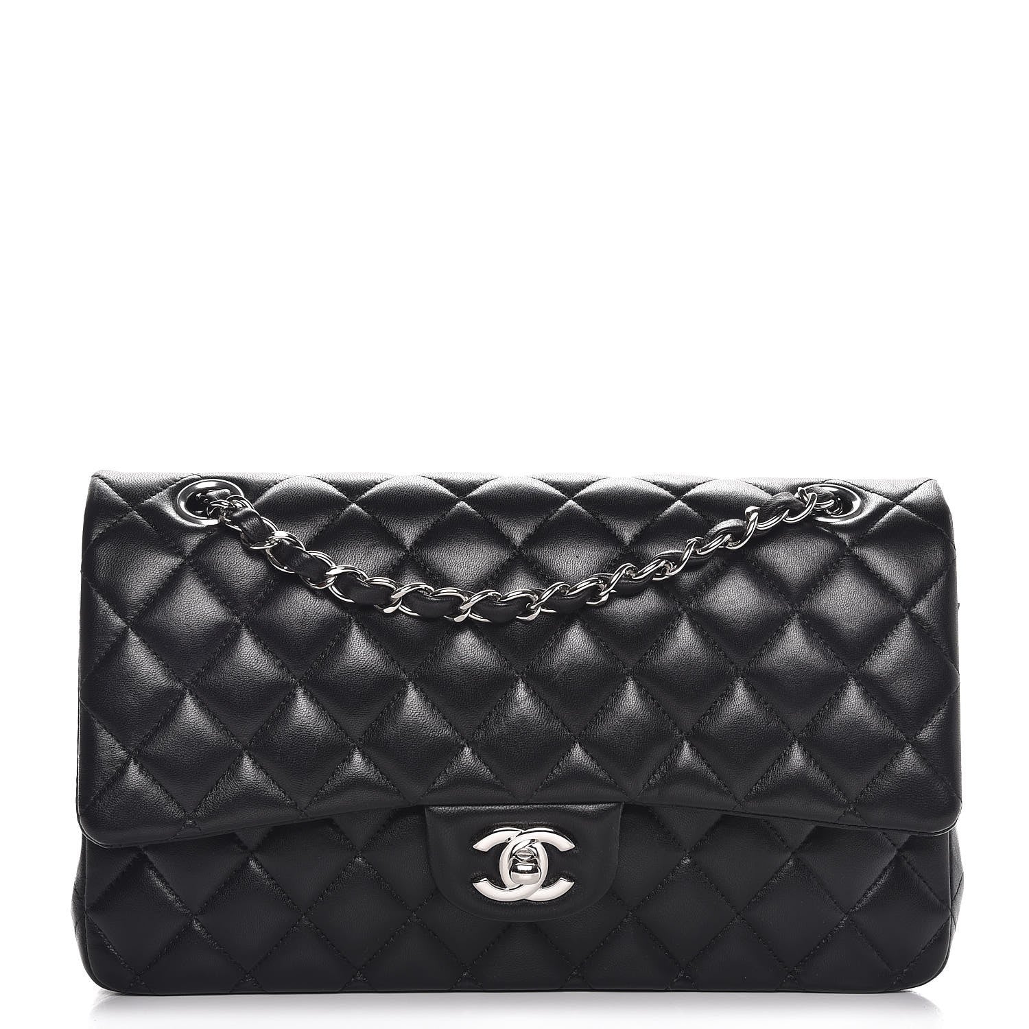 Chanel Lambskin Quilted Medium Double Flap Black 1 of 7