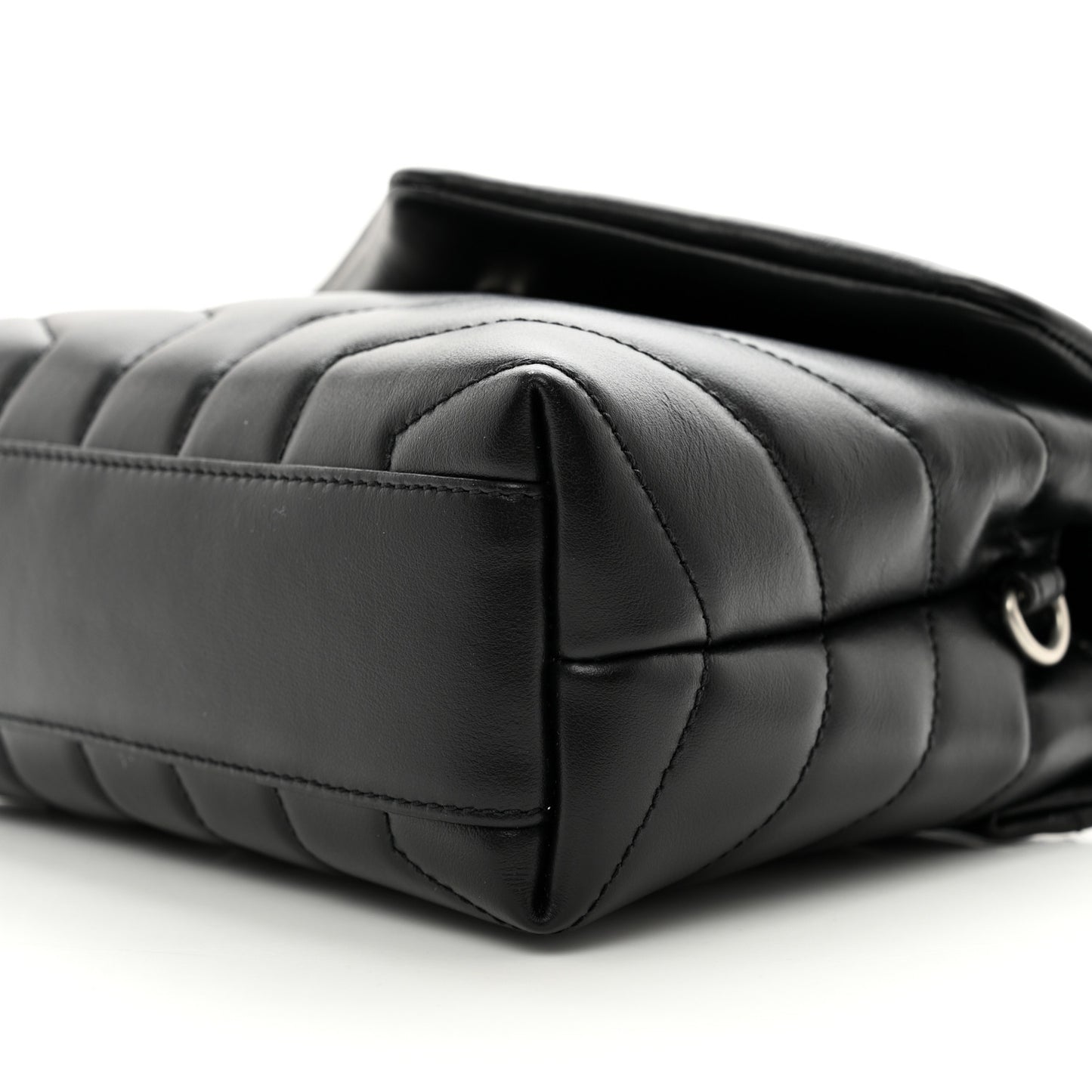 Calfskin Y Quilted Monogram Toy Loulou Crossbody Bag Black