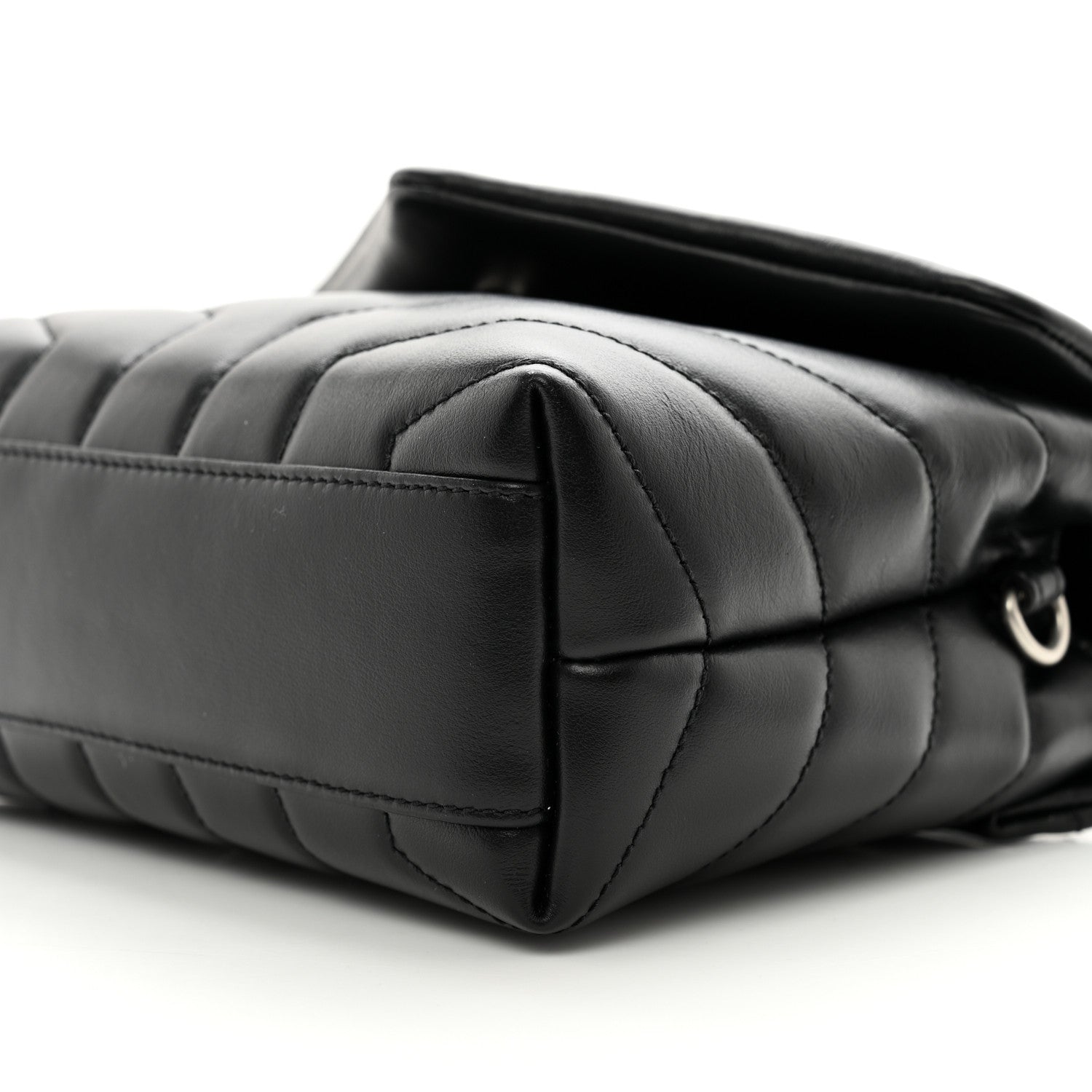 Saint Laurent Calfskin Y Quilted Monogram Toy Loulou Crossbody Bag Black 11 of 12