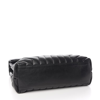 Saint Laurent Calfskin Y Quilted Monogram Medium Loulou Chain Satchel Black 4 of 15