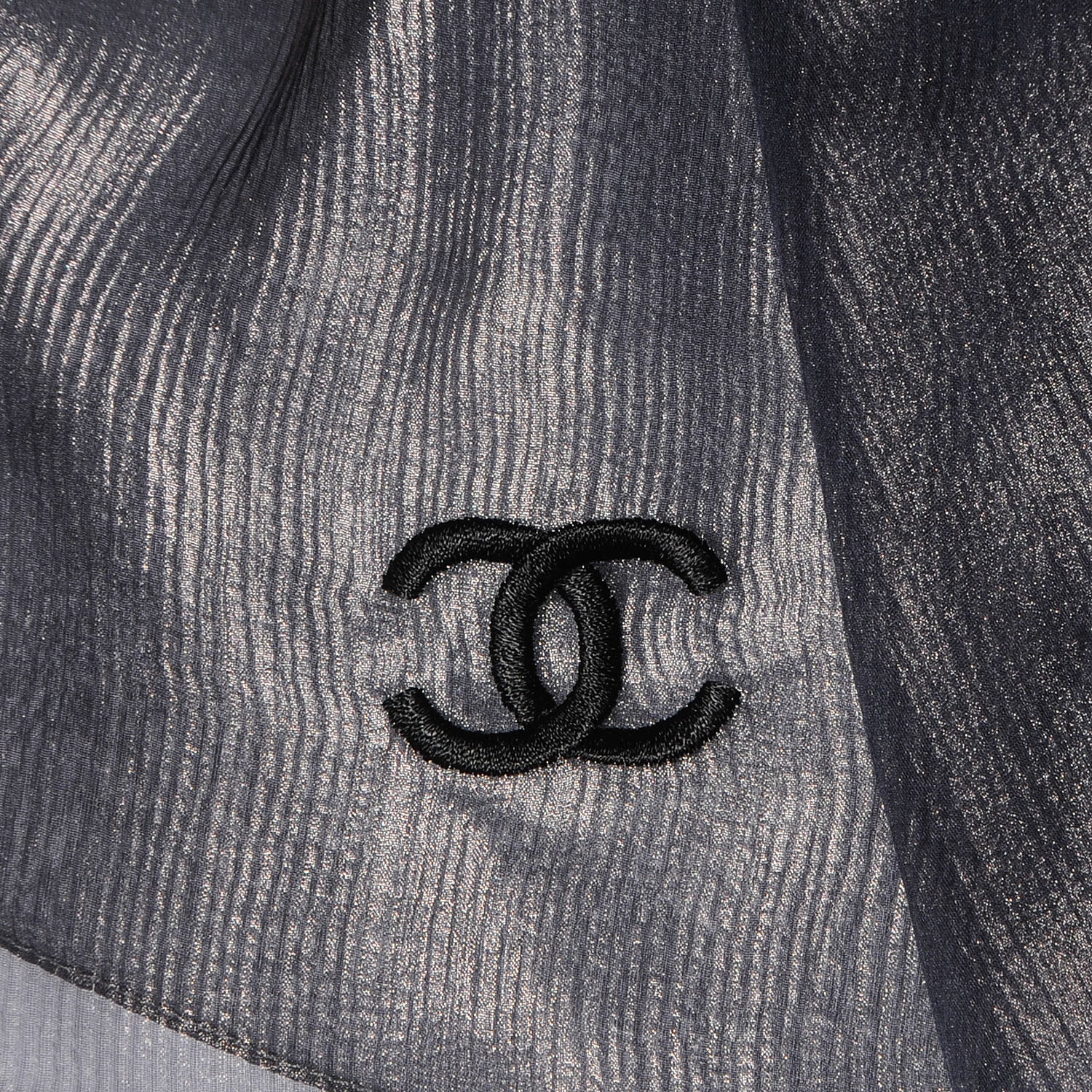 Chanel Silk Shimmer CC Scarf 3 of 5