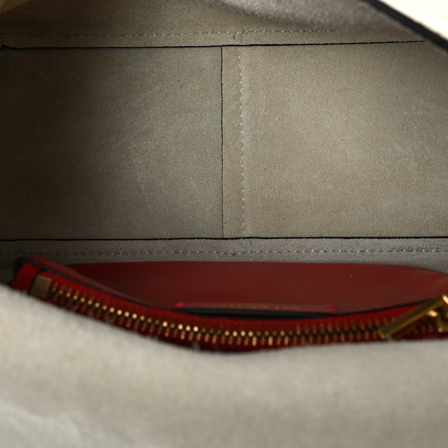 Pebbled Calfskin Small VRing Shoulder Bag Light Ivory