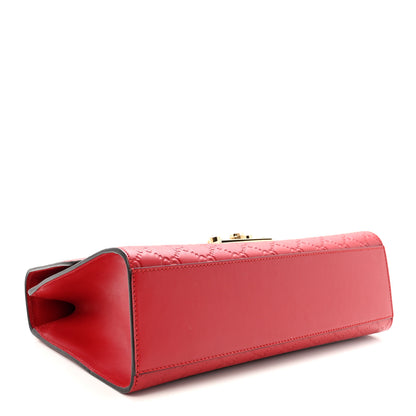 Gucci Guccissima Medium Padlock Shoulder Bag Hibiscus Red 3 of 9