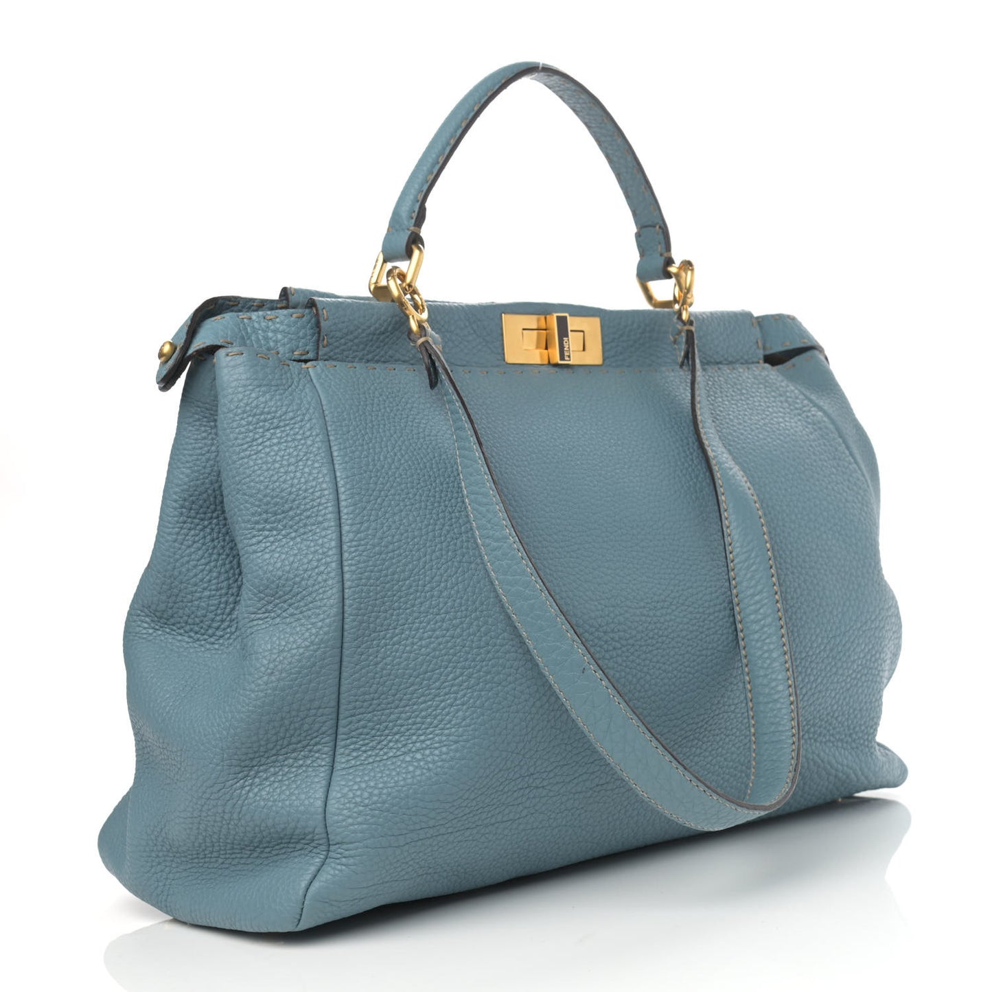 Cuoio Romano Selleria Large Peekaboo Iconic Satchel Carta Zucchero