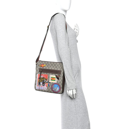 Gucci Soft GG Supreme Monogram Courrier Web Medium Flat Messenger Bag Beige New Acero Multicolor 2 of 11
