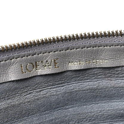 Loewe Lambskin Pleated Bracelet Pouch Shoulder Bag Asphalt Grey 6 of 9