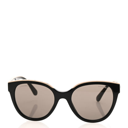 Chanel Acetate CC Butterfly Sunglasses 5414 Black Beige 2 of 8