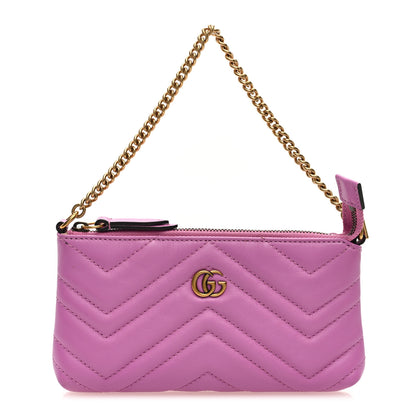 Gucci Calfskin Matelasse Mini GG Marmont Chain Bag Candy Mousse 1 of 10