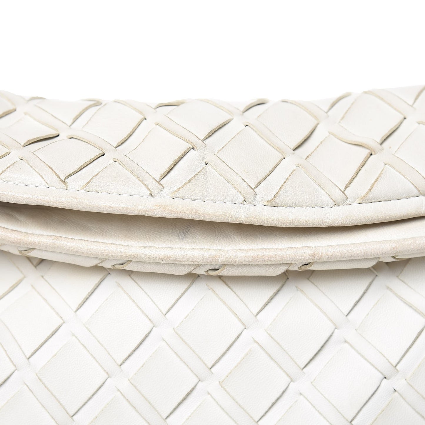 Lambskin Woven Medium Ultimate Soft Sombrero Hobo White