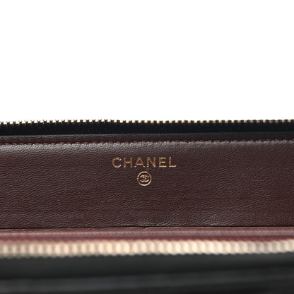 Chanel Lambskin Quilted Large Zip Around Organizer Wallet Black 6 of 8