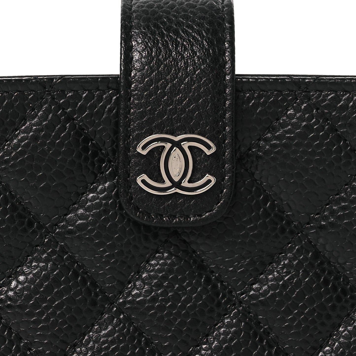 Caviar Quilted Phone Holder Clutch Black