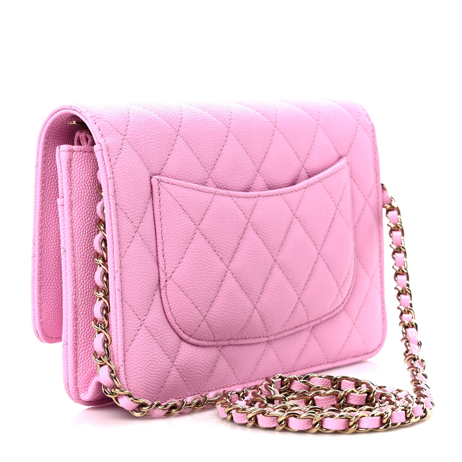 Chanel Caviar Quilted Wallet on Chain WOC Lilac 4 of 12