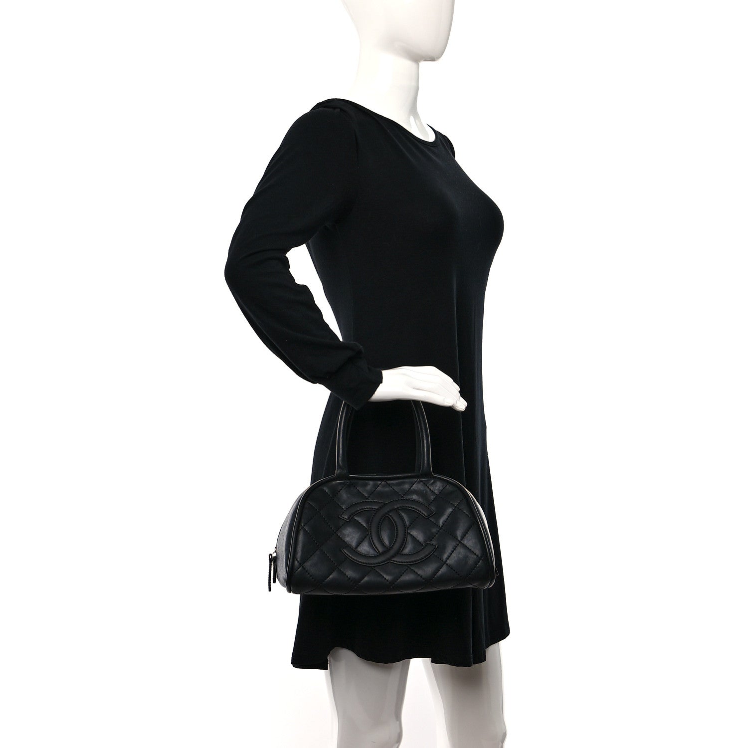 Chanel Caviar Quilted Small Bowler Black 2 of 11